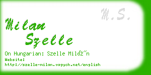 milan szelle business card